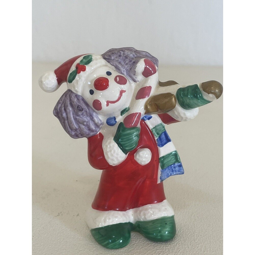 VTG Napco Napcoware Santa Clown Playing Violin Candy cane #798